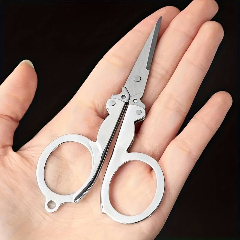 Stainless Steel Small Scissors Folding Scissors, Pocket Portable Foldable  Travel Scissors Tiny Mini Craft Cutter For Home Travel, Silvery, Check Out  Today's Deals Now